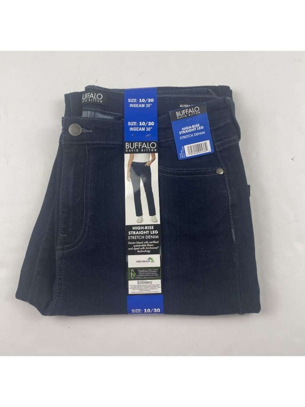 Buffalo David Bitton Alyssa Women Jean 10/30 Black HighRise Straight Stretch
